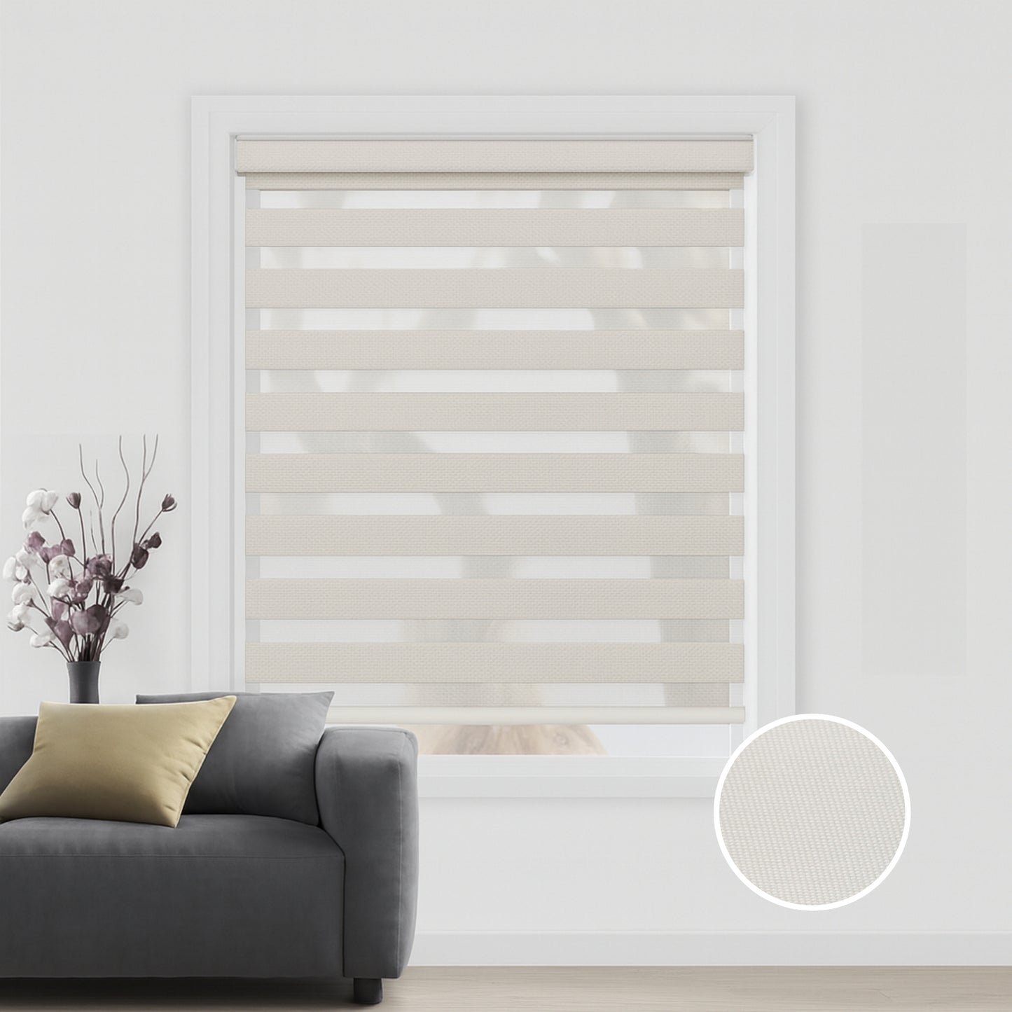 Beige duo rolgordijn - verduisterend - DB12-002