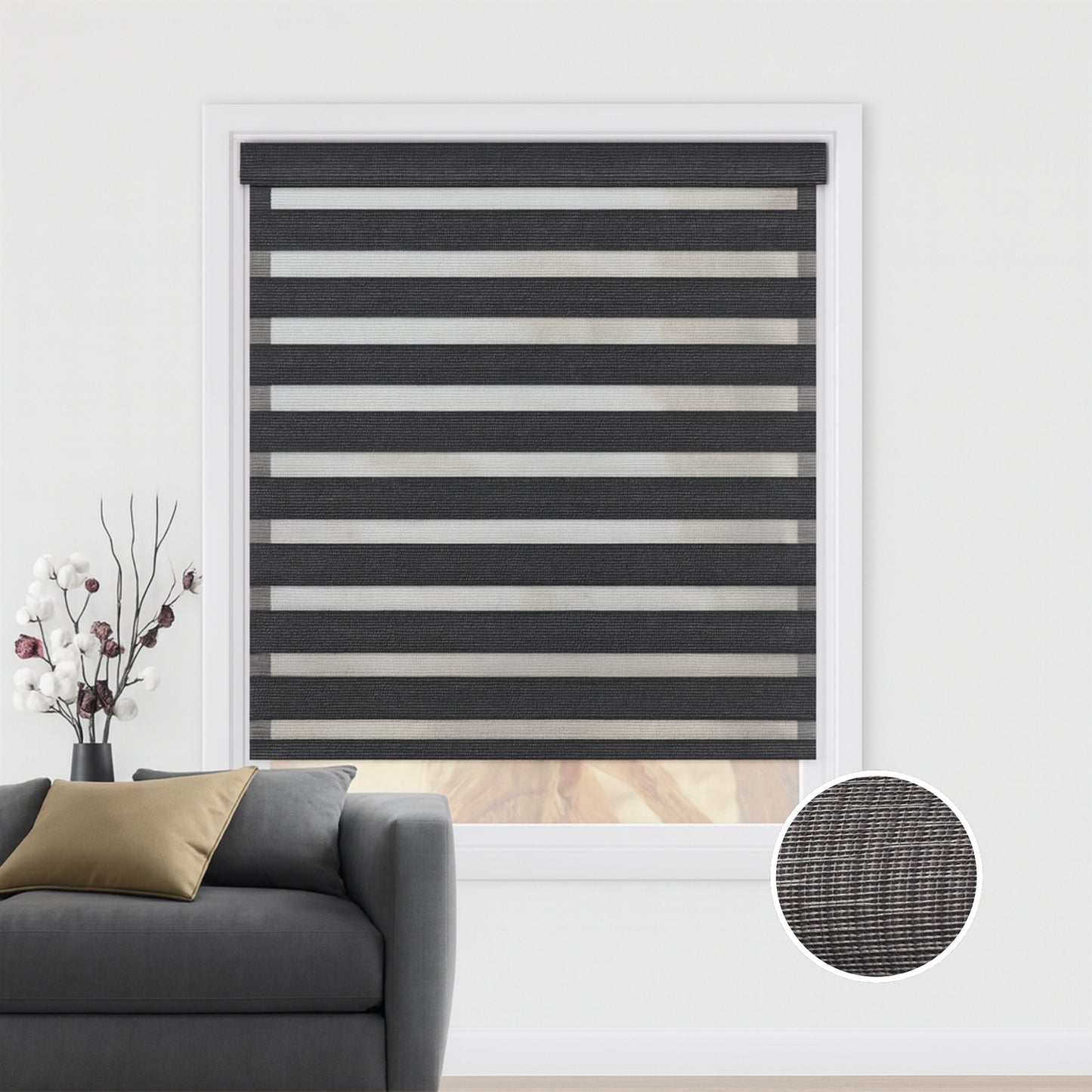Dark grey duo rolgordijn - lichtdoorlatend - DE16-003