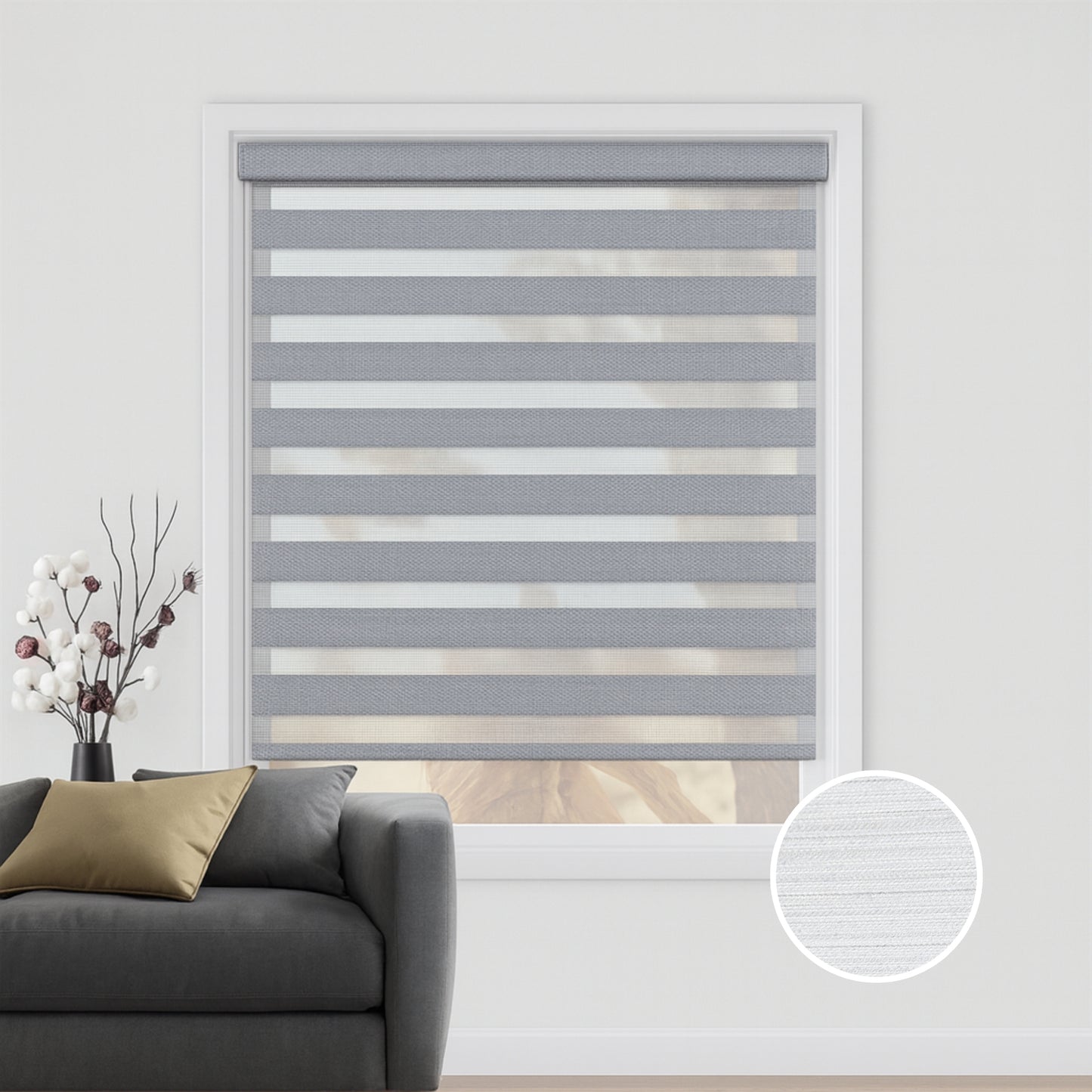 Light grey duo rolgordijn - lichtdoorlatend - DE11-001