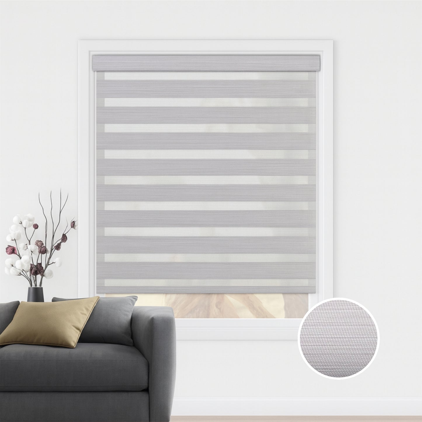 Light grey duo rolgordijn - lichtdoorlatend - DE19-003