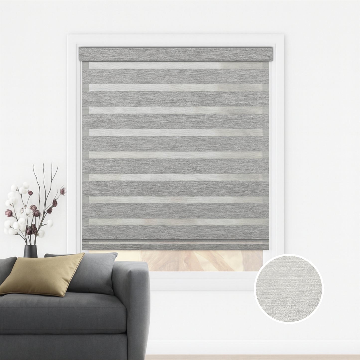 Light grey duo rolgordijn - lichtdoorlatend - DE23-003