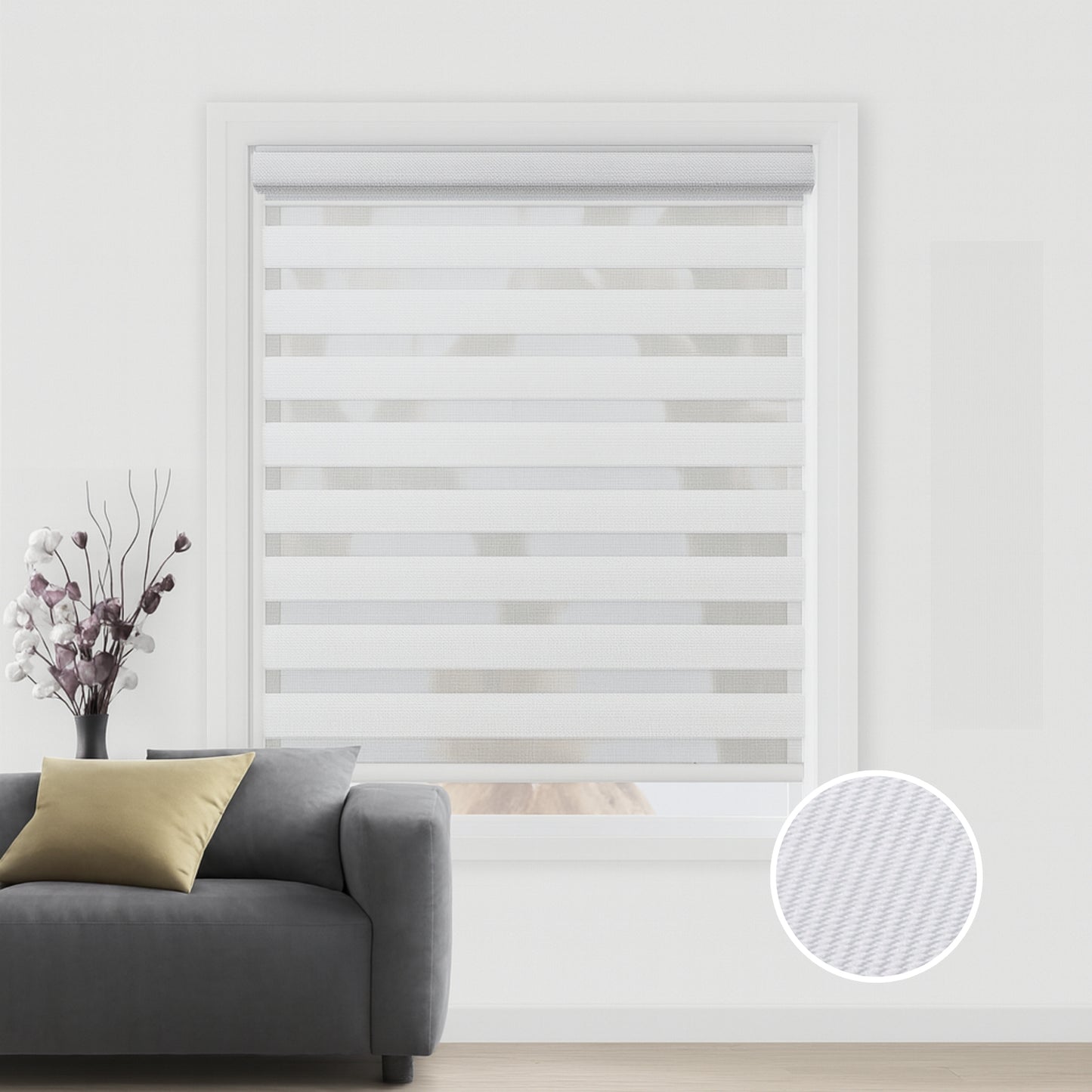 Pure White duo rolgordijn - verduisterend - DB16-001
