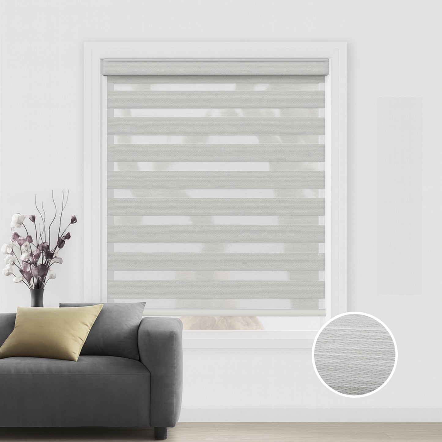 Soft Gray duo rolgordijn - verduisterend - DB15-004