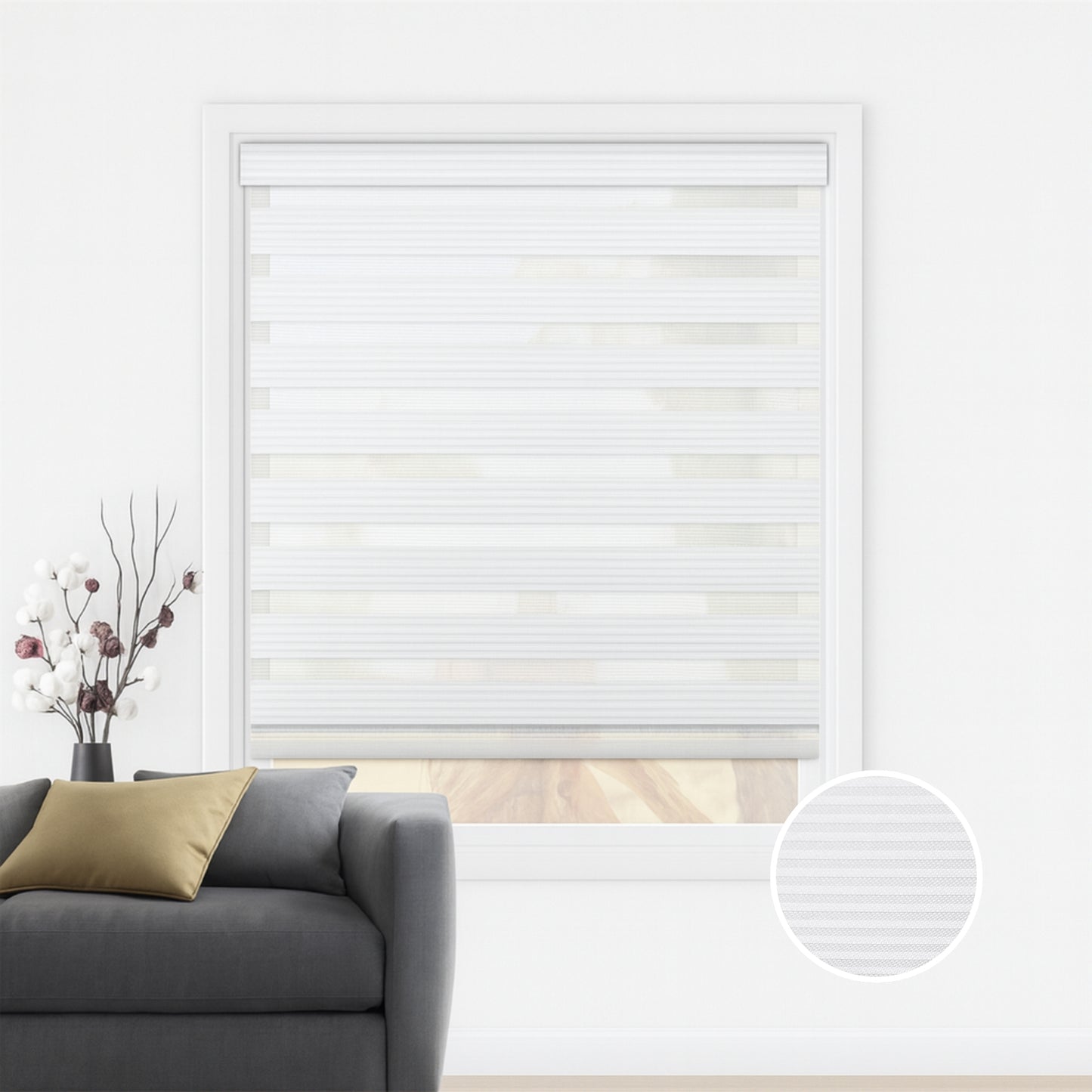 White striped duo rolgordijn - lichtdoorlatend - DE22-001
