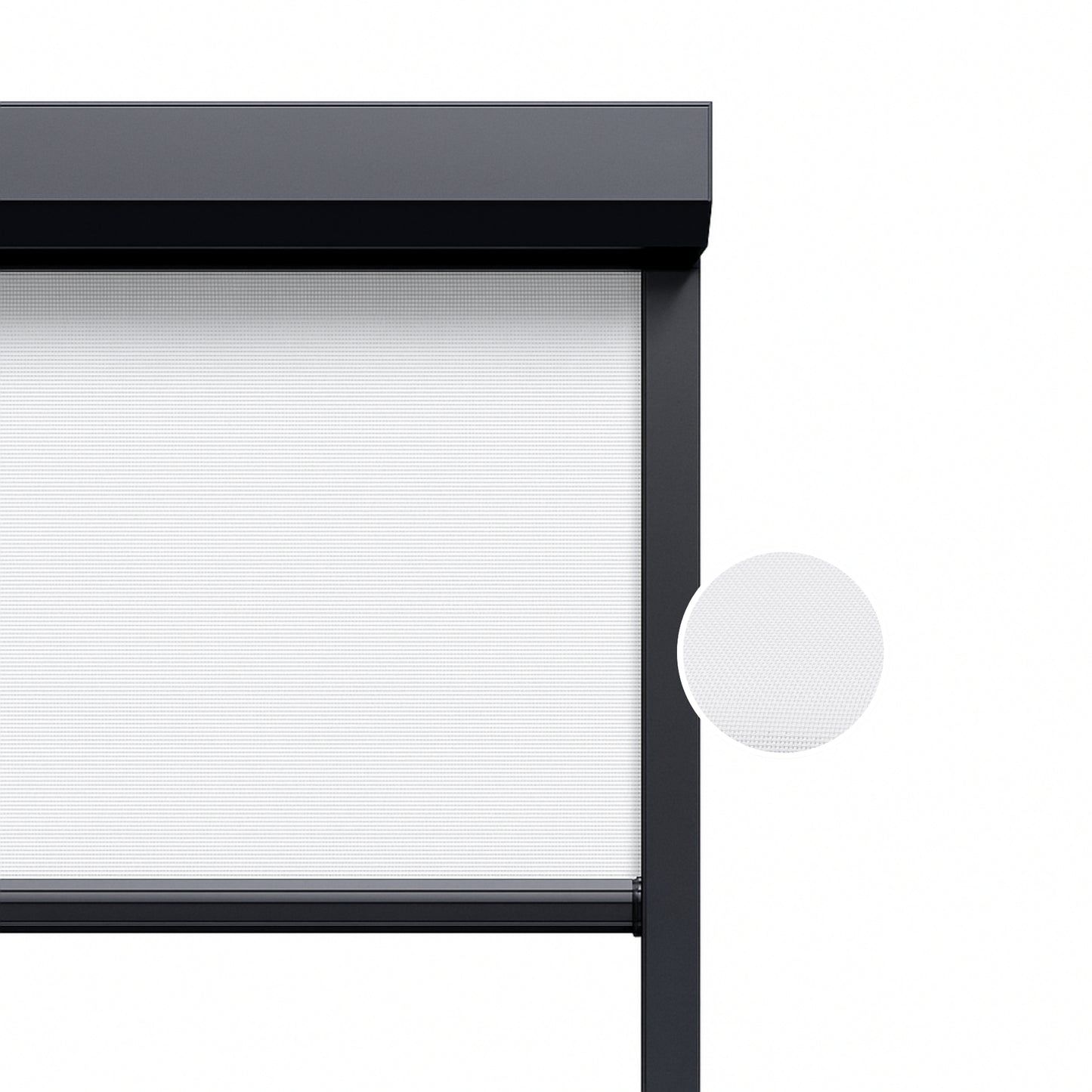 Arctic White ritsscreen op maat – buitenzonwering – MS12-001