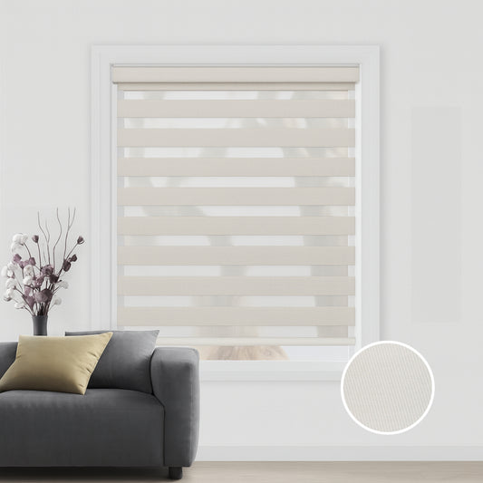 Beige duo rolgordijn - verduisterend - DB12-002