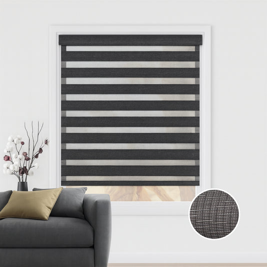 Dark grey duo rolgordijn - lichtdoorlatend - DE16-003