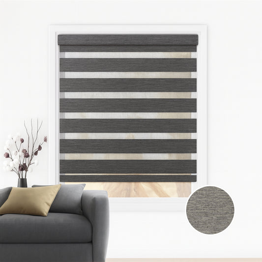 Dark grey duo rolgordijn - lichtdoorlatend - DE9-003