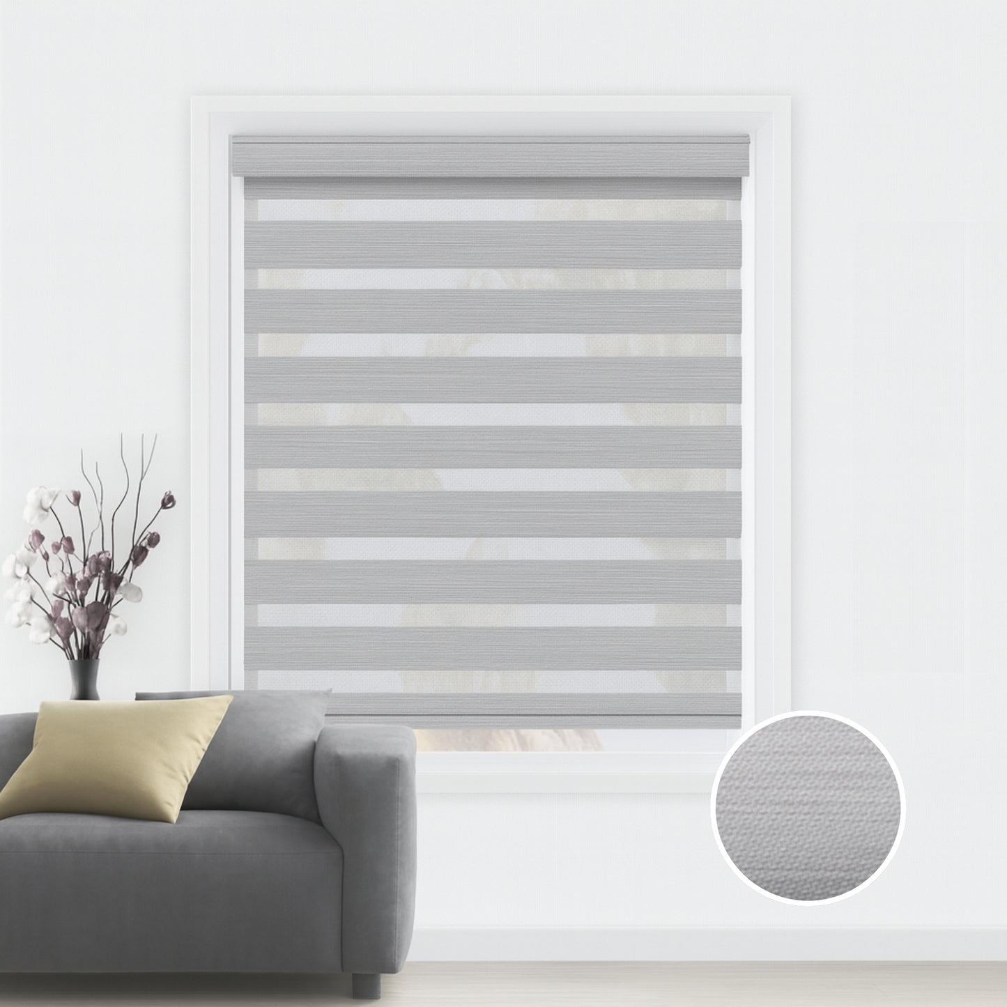 Light Stone Gray duo rolgordijn - verduisterend - DB8-003