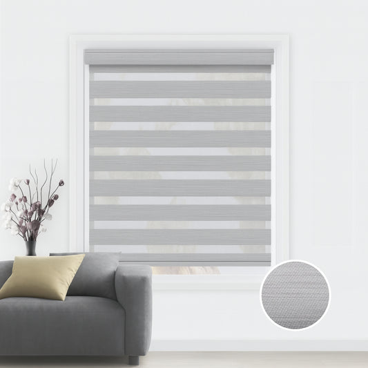 Light Stone Gray duo rolgordijn - verduisterend - DB8-003