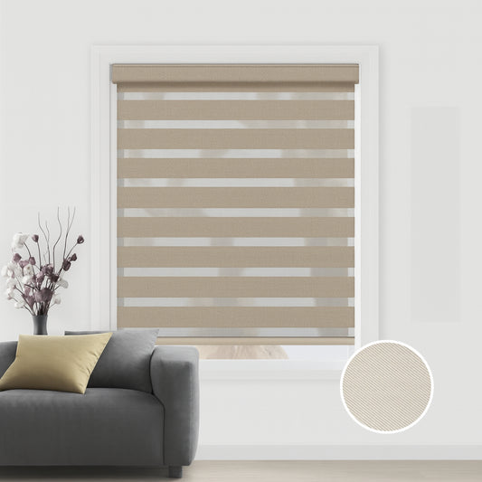 Light Taupe duo rolgordijn - verduisterend - DB18-003