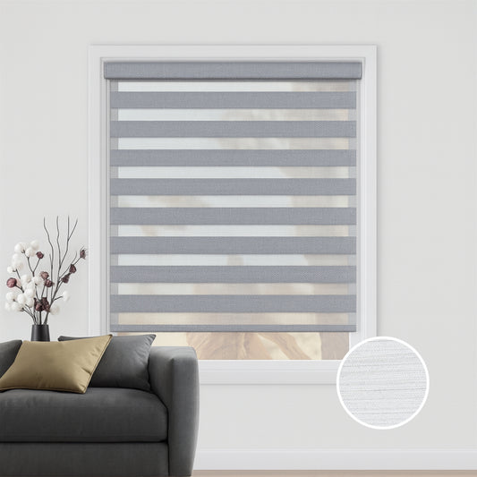 Light grey duo rolgordijn - lichtdoorlatend - DE11-001