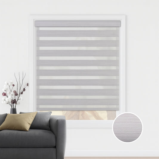 Light grey duo rolgordijn - lichtdoorlatend - DE19-003
