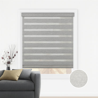 Light grey duo rolgordijn - lichtdoorlatend - DE23-003