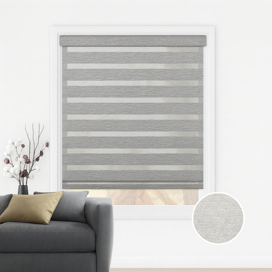 Light grey duo rolgordijn - lichtdoorlatend - DE23-003