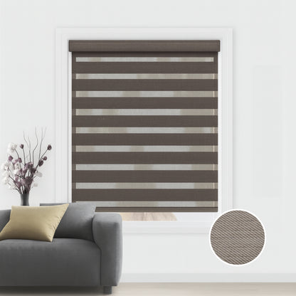 Mocha Brown duo rolgordijn - verduisterend - DB23-005