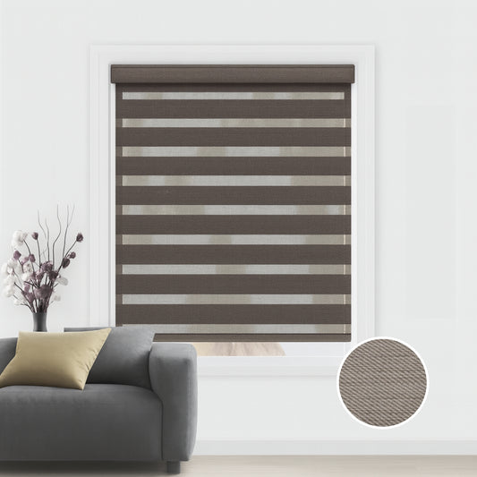 Mocha Brown duo rolgordijn - verduisterend - DB23-005
