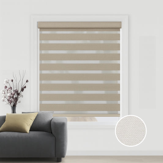 Taupe duo rolgordijn - verduisterend - DB17-001