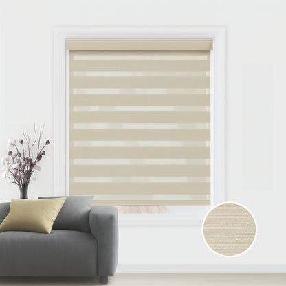 Warm Beige duo rolgordijn - verduisterend - DB5-003