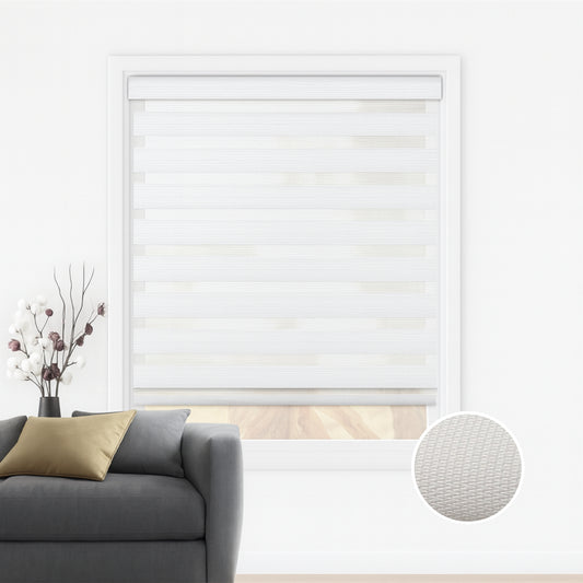 White mesh duo rolgordijn - lichtdoorlatend - DE3-001