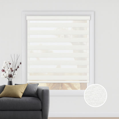 White textured duo rolgordijn - lichtdoorlatend - DE12-001