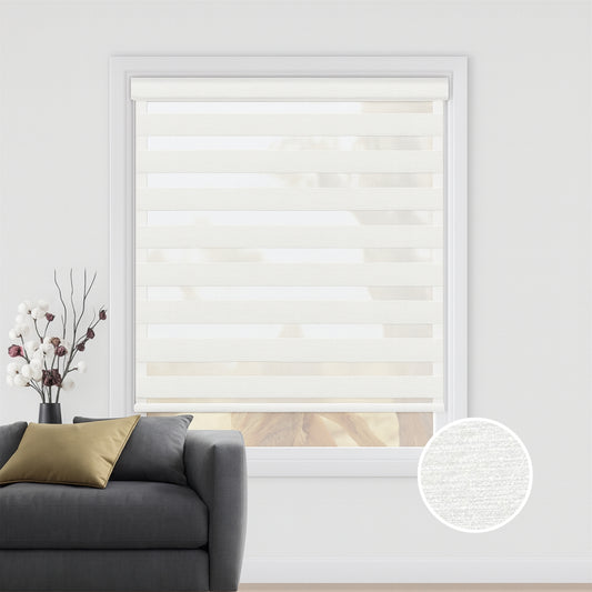 White textured duo rolgordijn - lichtdoorlatend - DE12-001