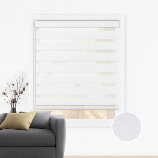 White textured duo rolgordijn - lichtdoorlatend - DE6-001